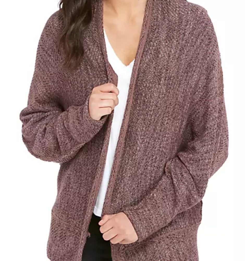 Free People Purple Combo Motions Open Front Cardigan Size Small